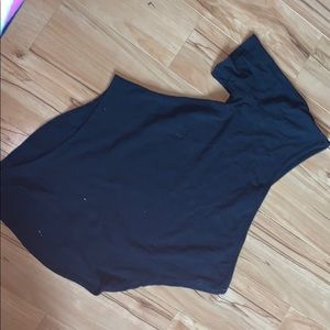 One Shouldered Black Bodysuit